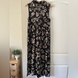 Erika Black and Cream Floral Dress